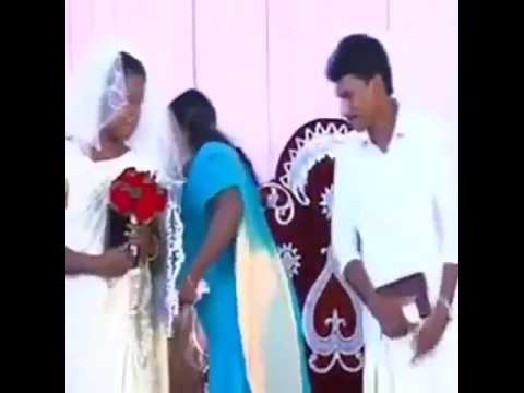 شاهد رد فعل عروس سقط عريسها على الأرض