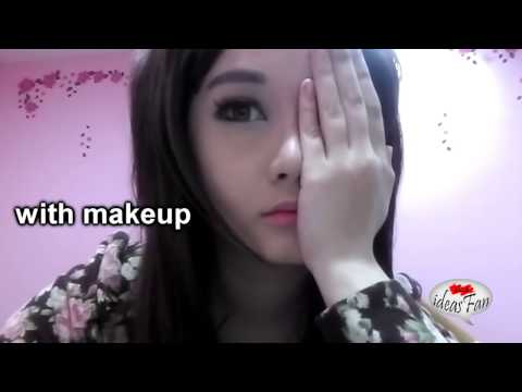 بالفيديو  فتاة تصدم متابعيها بإزالة المكياج عن نصف وجهها