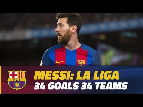 شاهد هدف ميسي الأول في كل فرق الدوري الإسباني