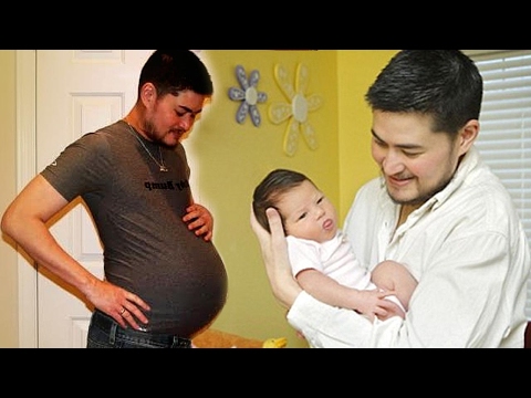 شاهد رجل أميركي يحمل وينجب 3 أطفال
