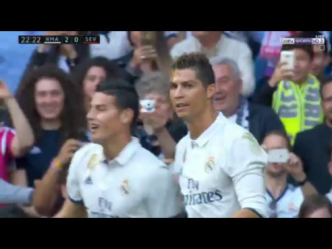 شاهد أهداف مباراة فريقي ريال مدريد وأشبيلة