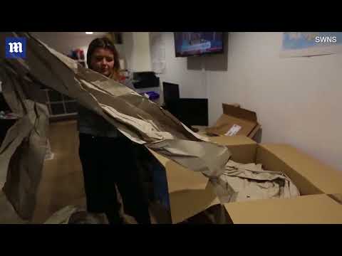 شاهد امرأة تحصل على أغرب طريقة لتغليف طرد بريدي