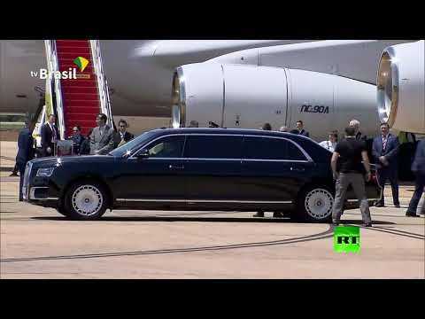 سيارة أوروس للرئيس بوتين بأرقام روسية في البرازيل