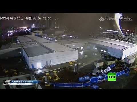 بث مباشر من مكان تشييد مستشفى جديد في ووهان الصينية