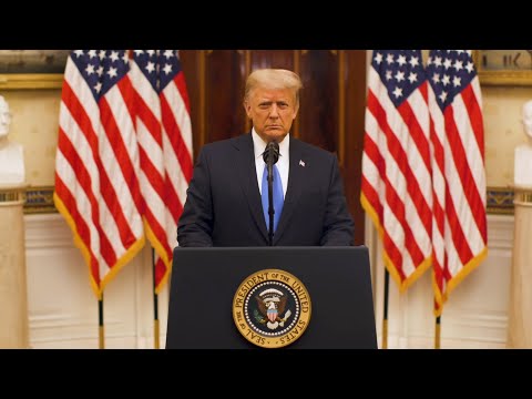 شاهد الرئيس الأميركي دونالد ترامب يلقي خطاب الوداع