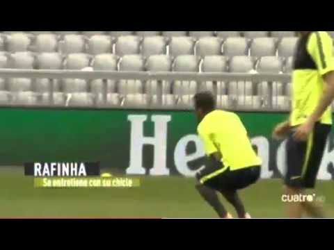 شاهد رافيينا ألكانتارا يستعرض مهاراته أمام ميسي