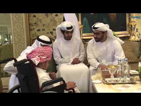 حمدان بن زايد يستقبل عبدالله العرياني بطل العالم في الرماية للمعاقين