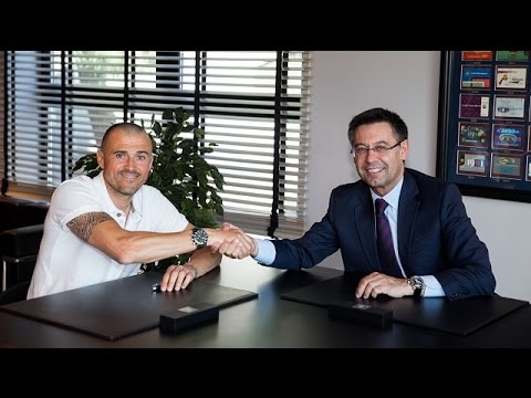 شاهد برشلونة يجدد عقد لويس إنريكي حتى 2017