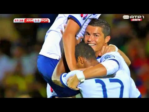 فيديو رونالدو يسجل هاتريك في مرمى أرمينيا