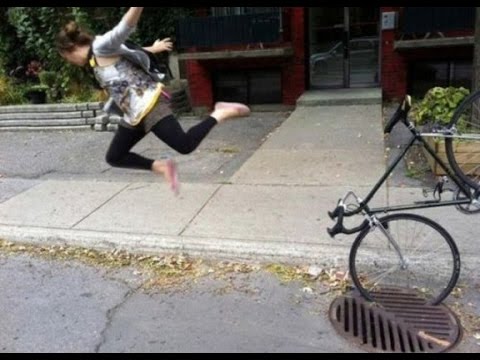 بالفيديو أطرف سقطات قائدي الدراجات