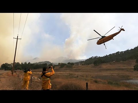 شاهد تواصل الحرائق غرب الولايات المتحدة الأميركية