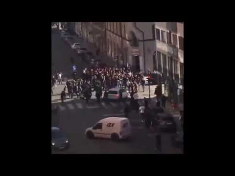 شاهد أعمال شغب قبل مباراة الدوري السويدي