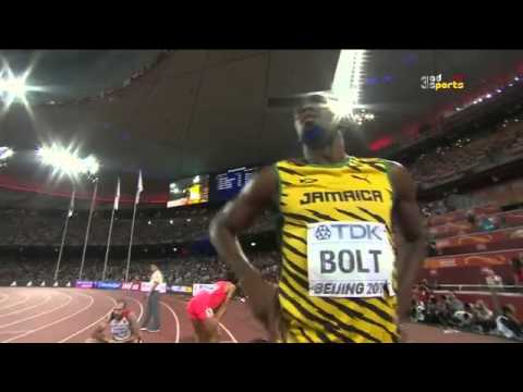 شاهد بولت يتأهل إلى نهائي سباق 200م في بكين