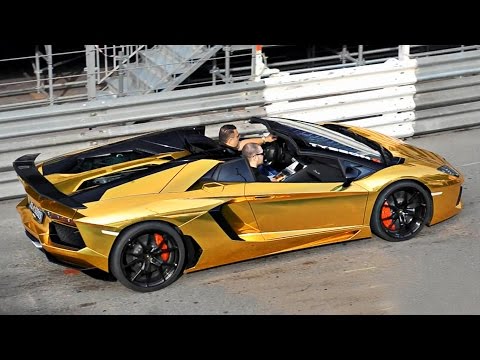 شاهدلمبرجيني افنتادور ذهبية تشعل شوارع موناكو الفرنسية