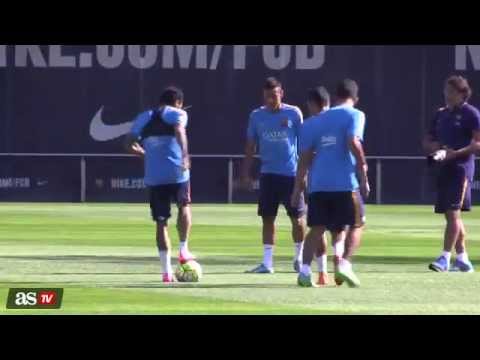 صراع برازيلي في تدريبات برشلونة بين نيمار والفيس