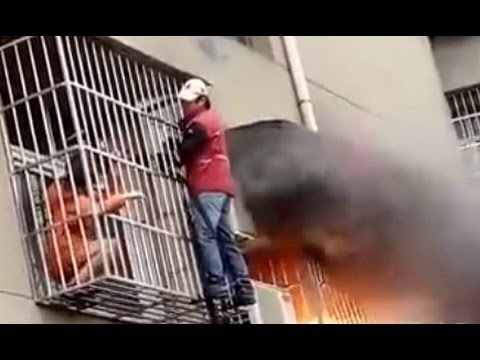 بالفيديو لحظة إنقاذ فتاة