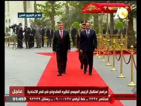 مراسم استقبال الرئيس السيسي لنظيره المقدوني جورجي إيفانوف