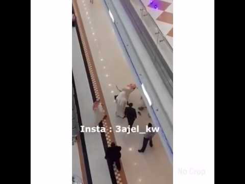 شاهد خناقة بين شخصين في مركز تجاري في الكويت