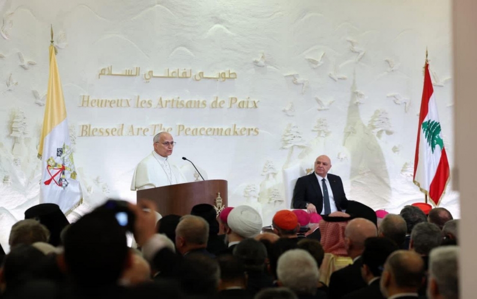 استقبال رسمي لقداسة البابا لاون الرابع عشر في بيروت بحضور الرئيس جوزاف عون